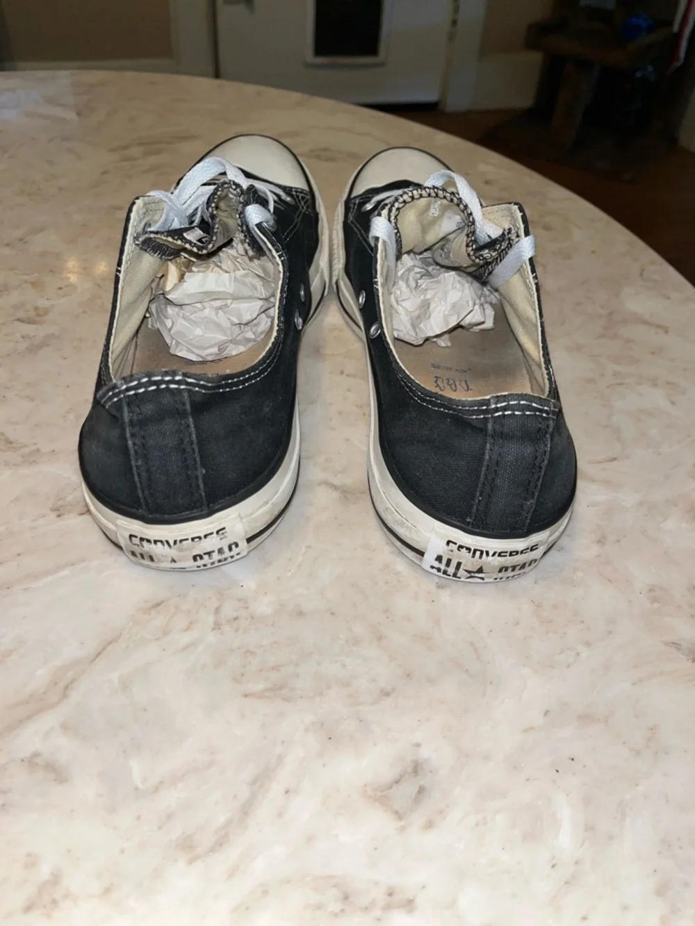 Converse All Stars Low Top Sneakers - Black and White - Picture 4 of 9
